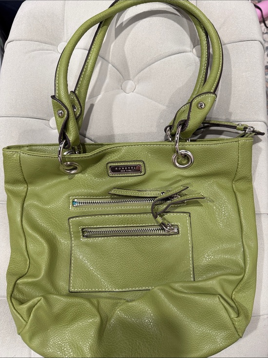 Rosetti Handbags - Rosetti Olive Green faux Pebbled Leather Shoulder Bag